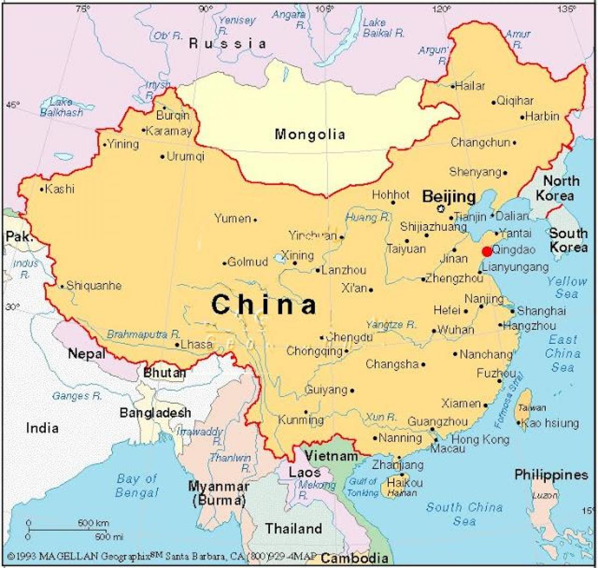 karta över Kinas huvudstad