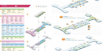 Beijing airport terminal 2 på karta