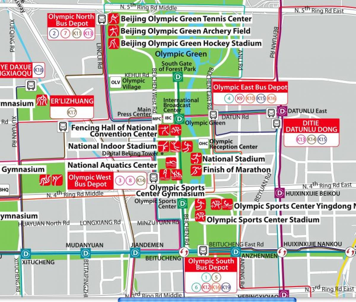 karta över Beijing olympic park