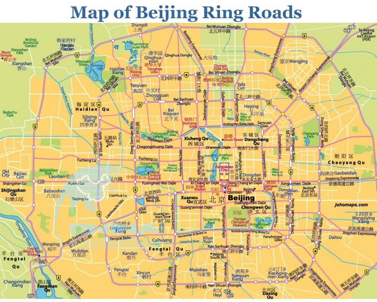 Peking ring road på kartan