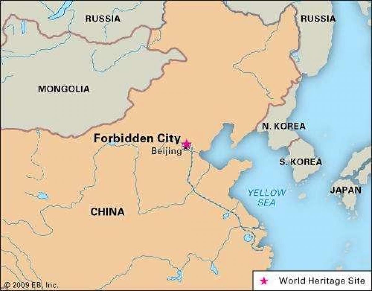 förbjudna staden i Kina karta