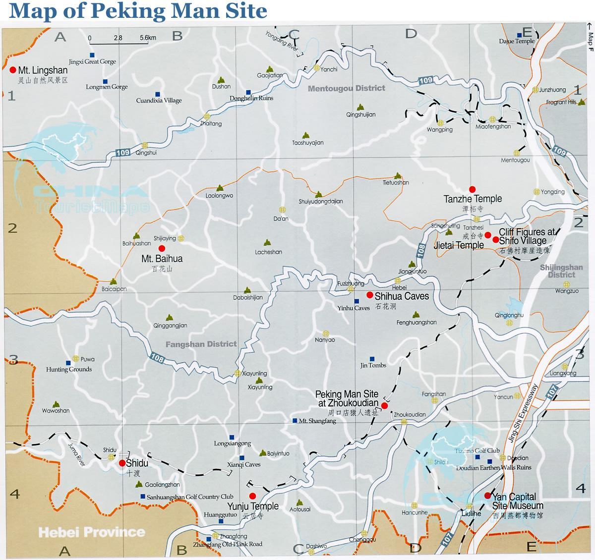 karta över Peking
