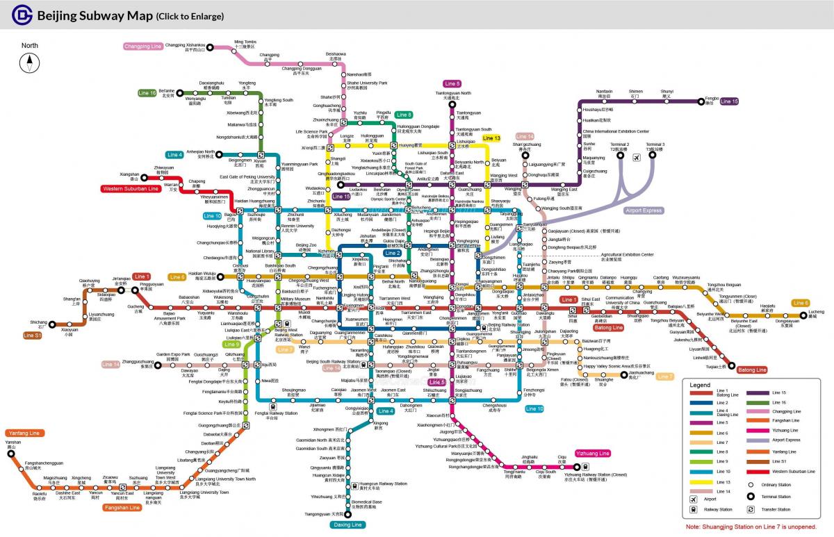 karta över Beijing subway station