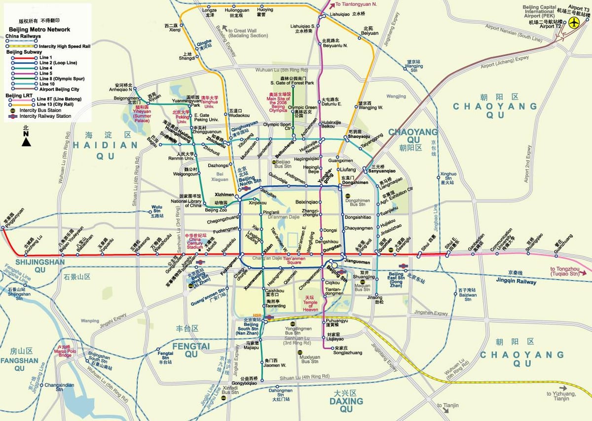 Pekings tunnelbana karta