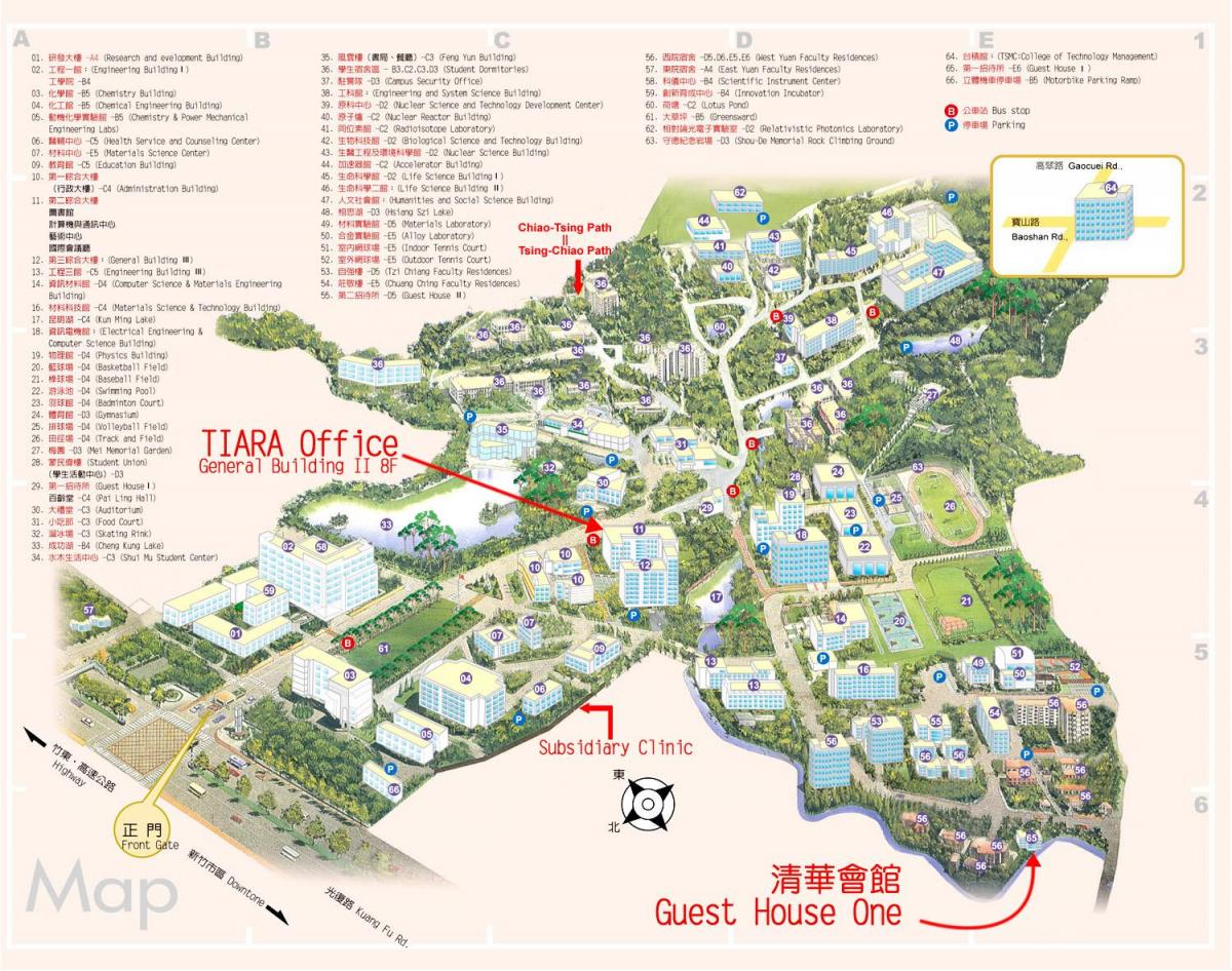 tsinghua-universitetet campus-karta