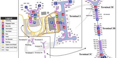 Beijing international airport terminal 3 på karta