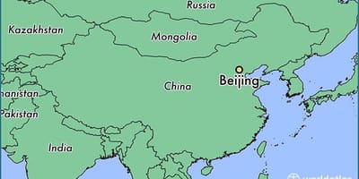 Karta över Kina visar Peking